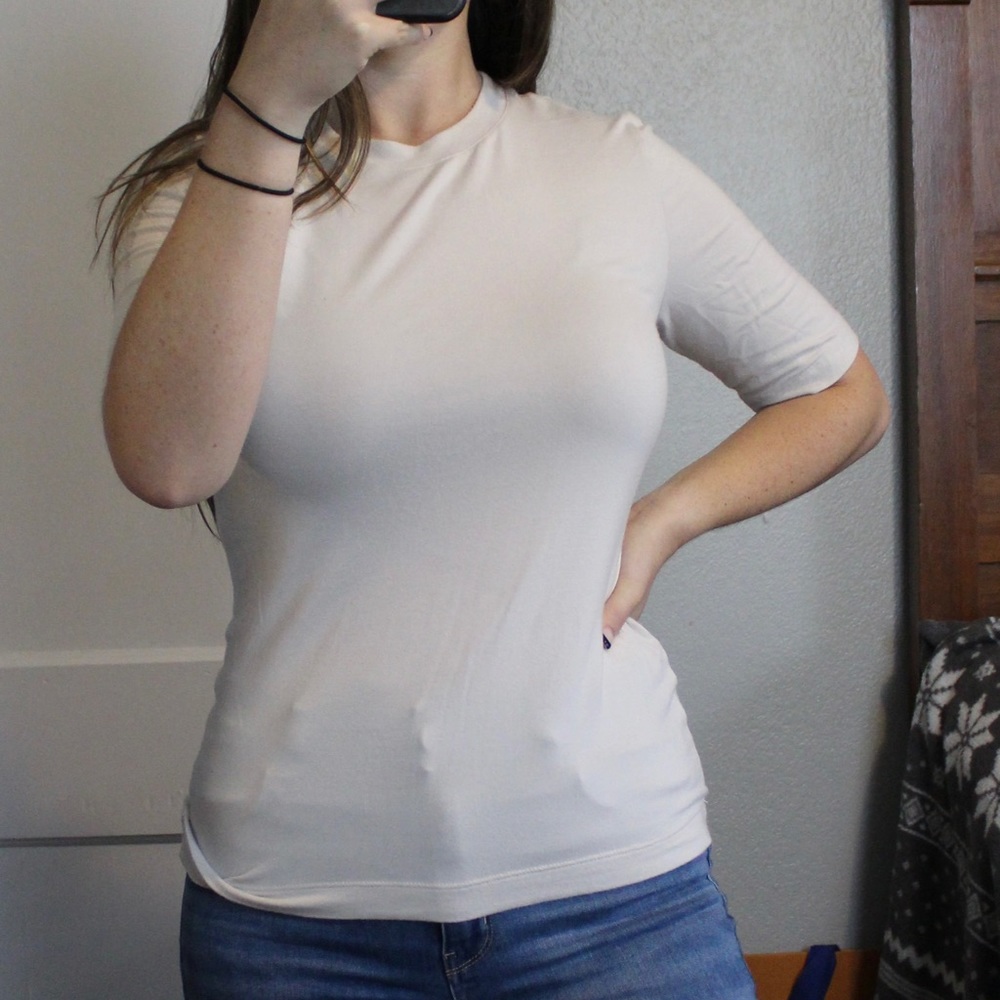 White 1/2 sleeve top